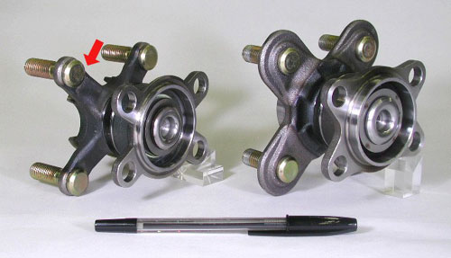 Super-lightweight Gen3 hub bearing(weight: 1kg) Conventional Gen3 hub bearing(weight: 1.3kg)