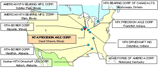 Production bases in North America