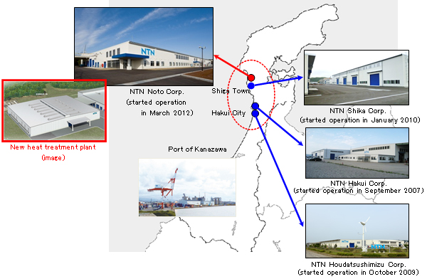 NTN's production plants in Noto region, Ishikawa Prefecture