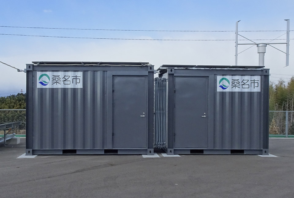 写真：三重県桑名市で防災倉庫として採用された「N エヌキューブ