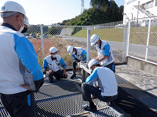排水遮断ゲート開閉訓練(漏えい防止訓練)