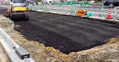 道路建設現場で使用されるリサイクル材