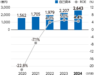 グラフ：自己資本／ROE