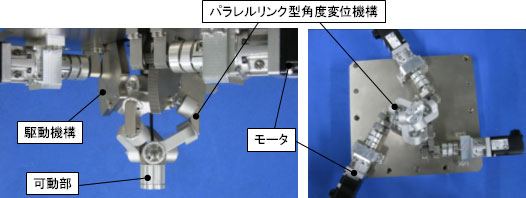 横から見た写真（左）、下から見た写真（右）
