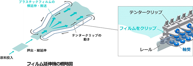 フィルム延伸機の概略図