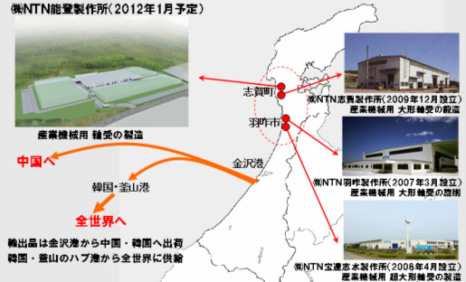 図：能登地区の製造拠点