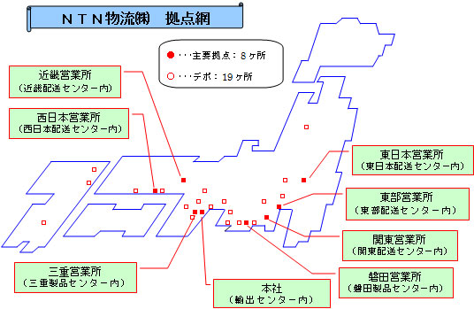図:NTN(株) 拠点網