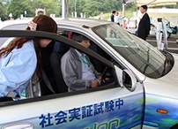 写真：試乗車で活躍した「インホイールモータシステム搭載コンバートEV」
