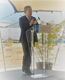 写真:NTN・CEO 鵜飼英一による挨拶