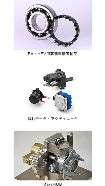 EV・HEV用高速深溝玉軸受　電動モータ・アクチュエータ　Ra-sHUB